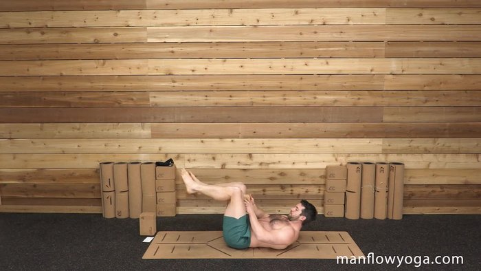 Keep your shins parallel and push your hands into your thighs, and your thighs back into your hands.