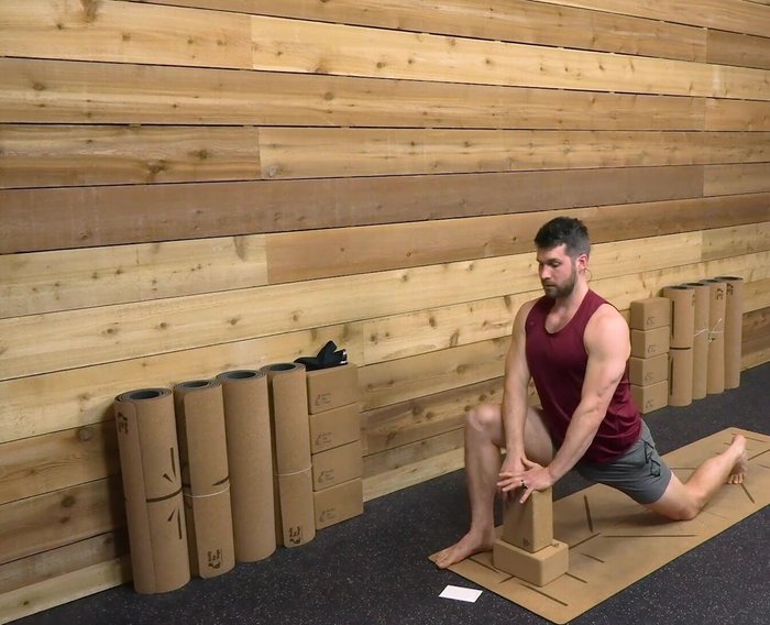 Place additional blocks under your right knee for support, as needed.