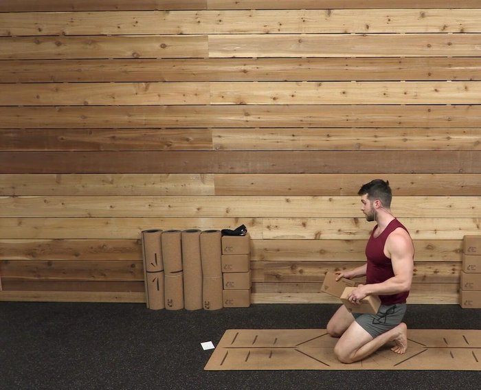 Place blocks against a wall (for stability) or on the floor at medium or low setting. 