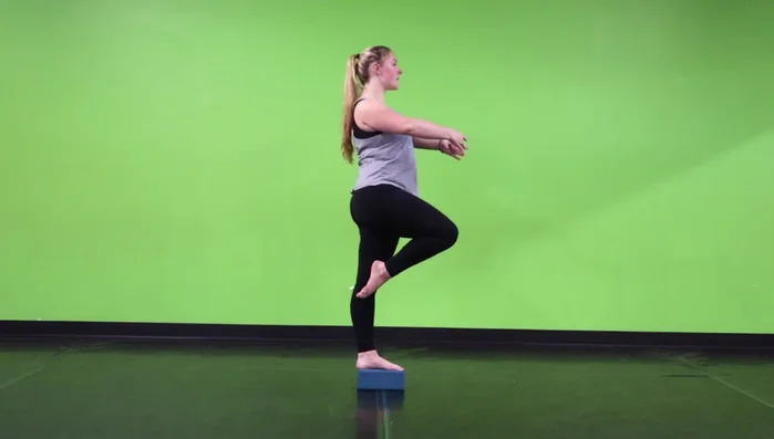 Perform small plies, then straighten your leg.