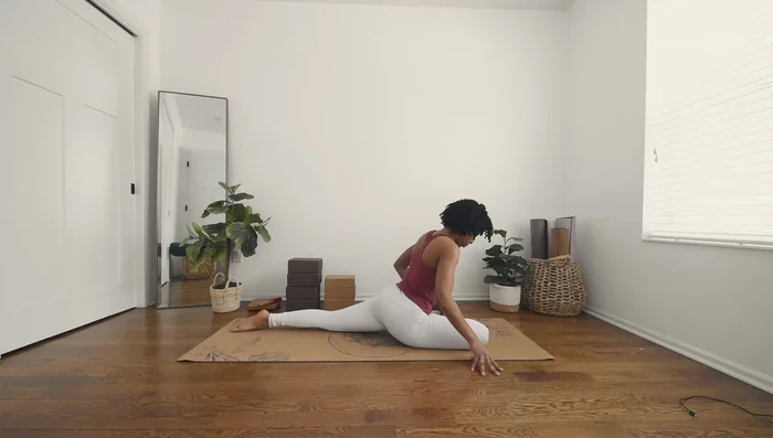 Move into Pigeon Pose.
