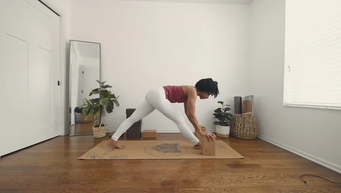 Place blocks under your hands for support.