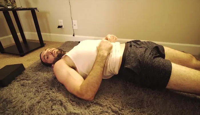 Lie down for 3-5 minutes, allowing your hips to decompress your lower back.