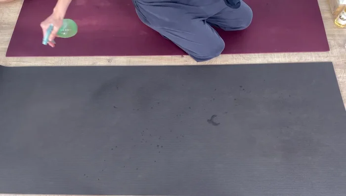 Dampen a cloth with the solution.