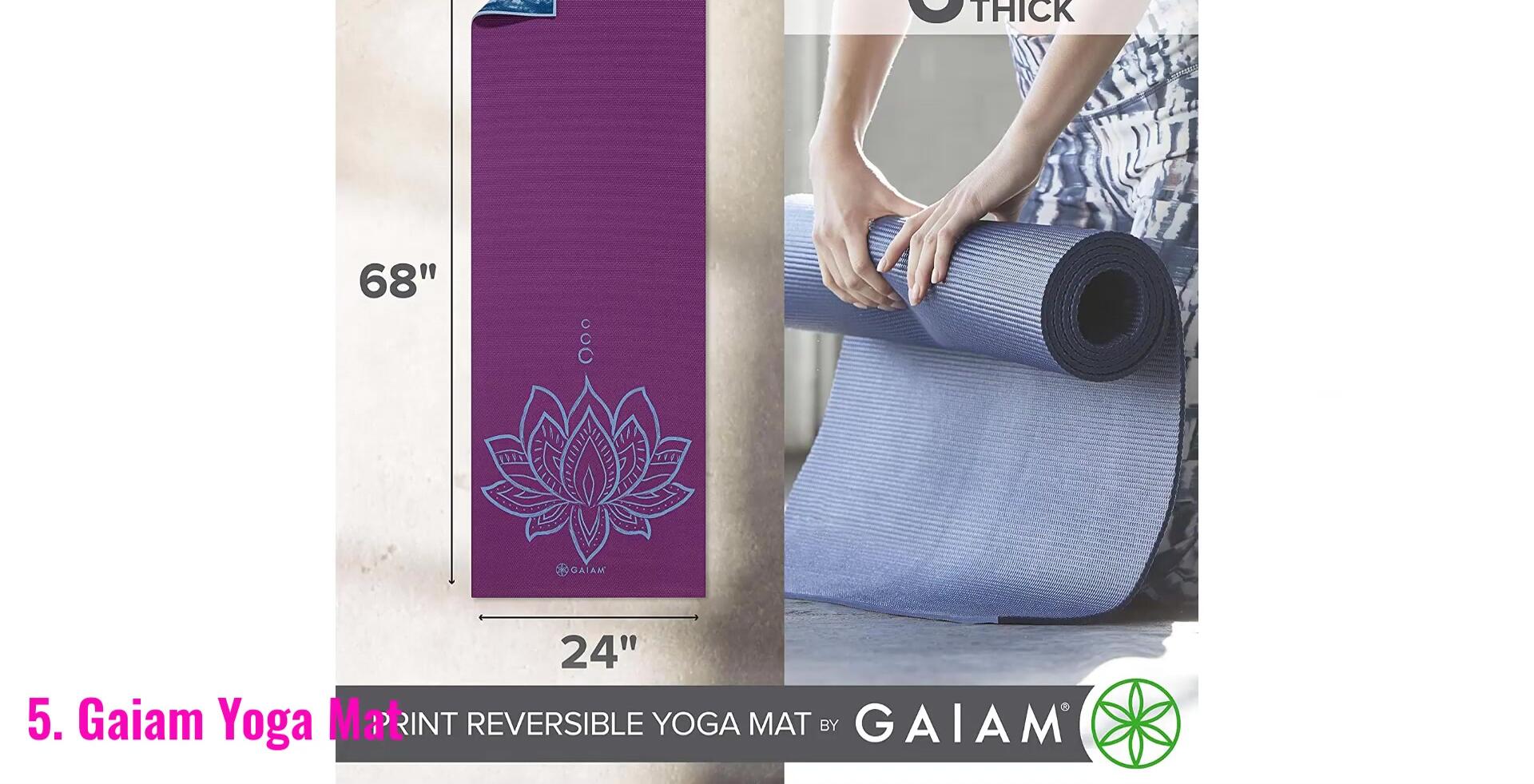 Person demonstrating the size of the Gayam yoga mat.