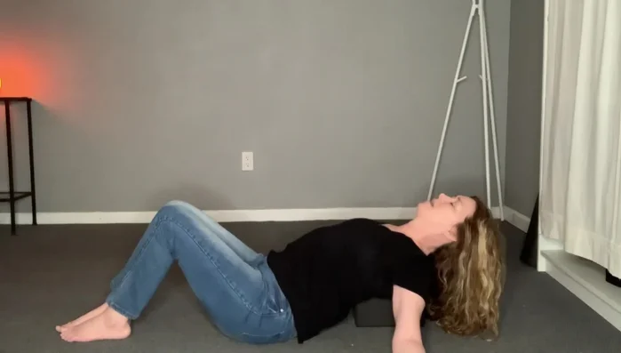 Remain in this position for 5-8 minutes, breathing gently and mindfully.