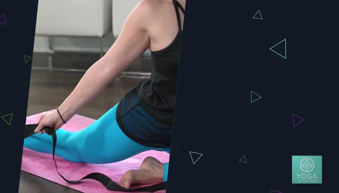 Reclined Pigeon Pose: Place the strap under the ball of one foot. Lay back, bringing that foot up to a 90-degree angle. Cross your other leg over your bent knee, also at a 90-degree angle. Gently pull your leg towards you, feeling the stretch in your piriformis and hips.