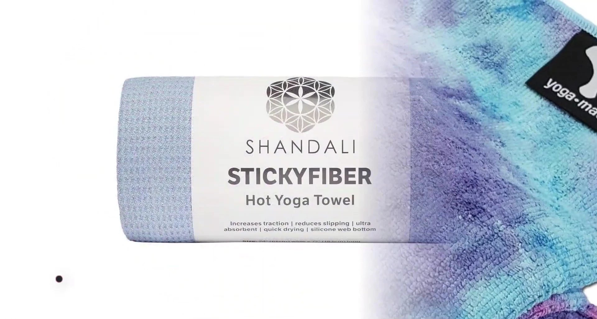 Showcase of the Shindol Hot Yoga Towel's unique silicone backing.