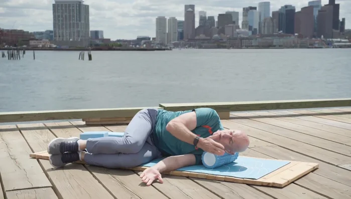 Side-Lying Rotational Stretch (Chest, Shoulders, Back)