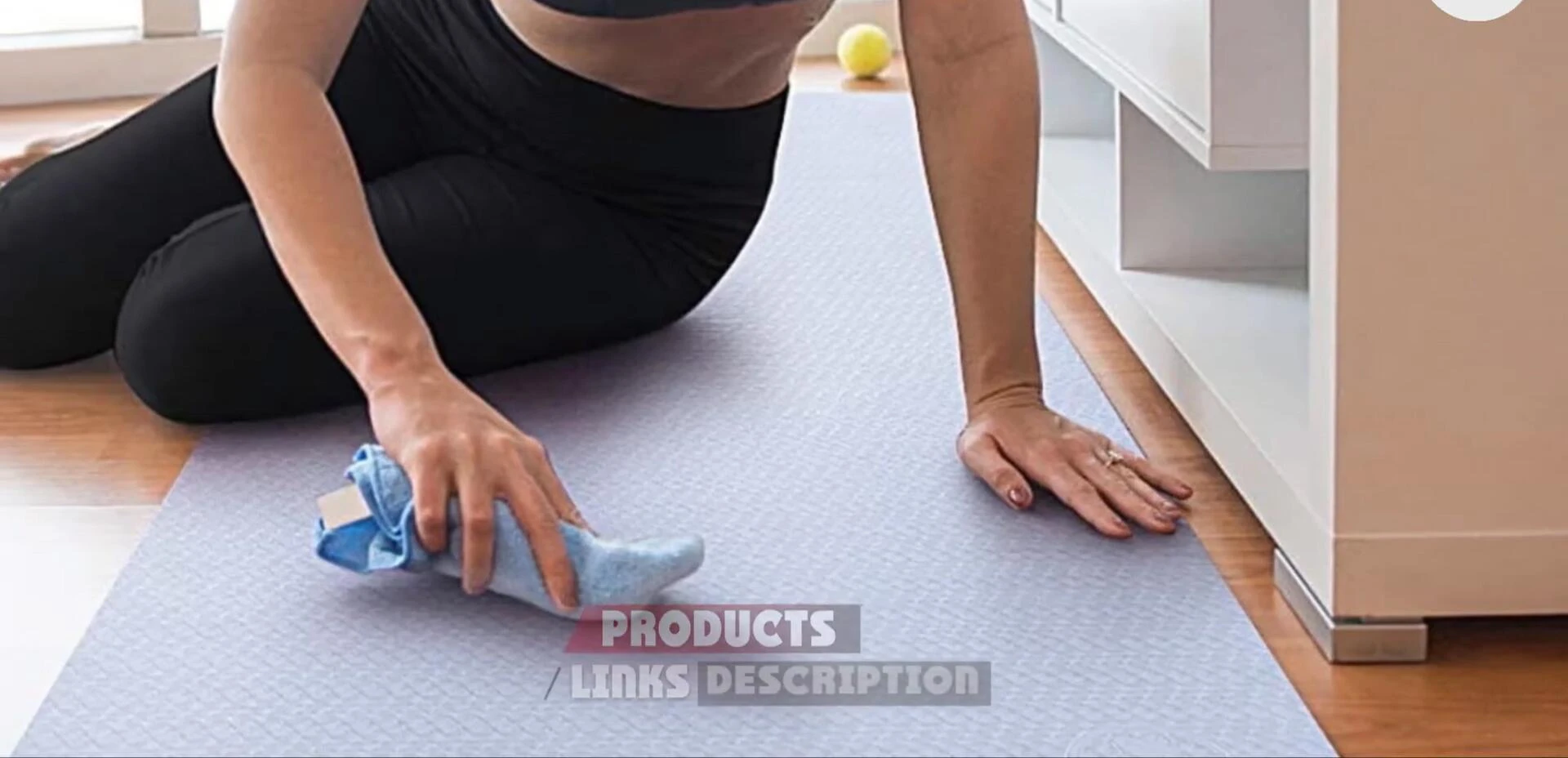 Yoga student demonstrating the mat's non-slip feature