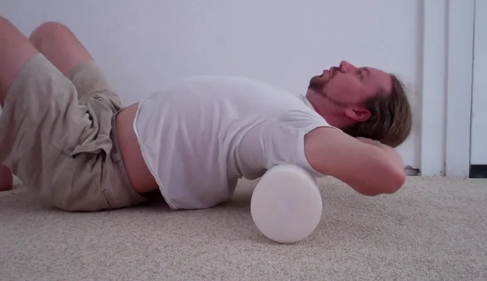 If neck pain is an issue, place your hands behind your head for support.