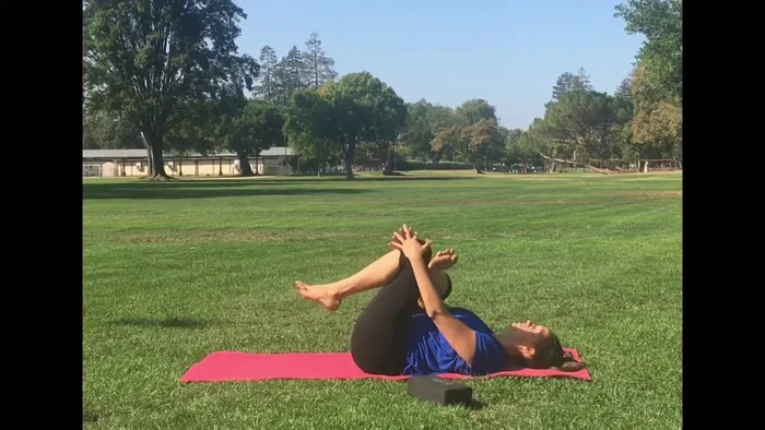 Glute Stretch: Straighten one leg, tuck the other knee to your chest. Drop your knee to one side, stretching your glutes and lower back.