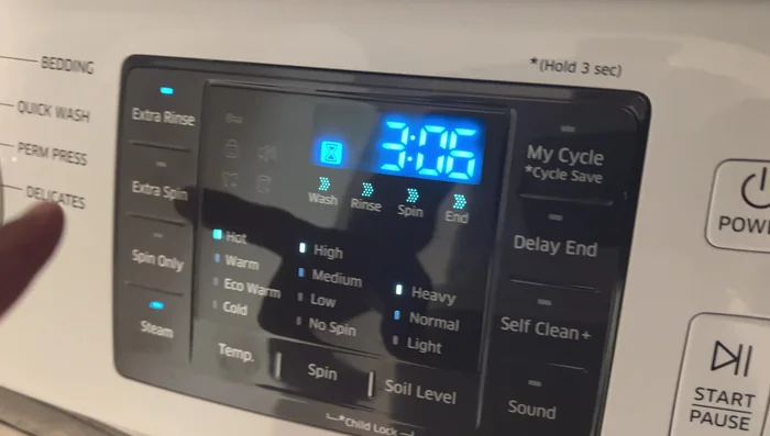 Start the washing machine.