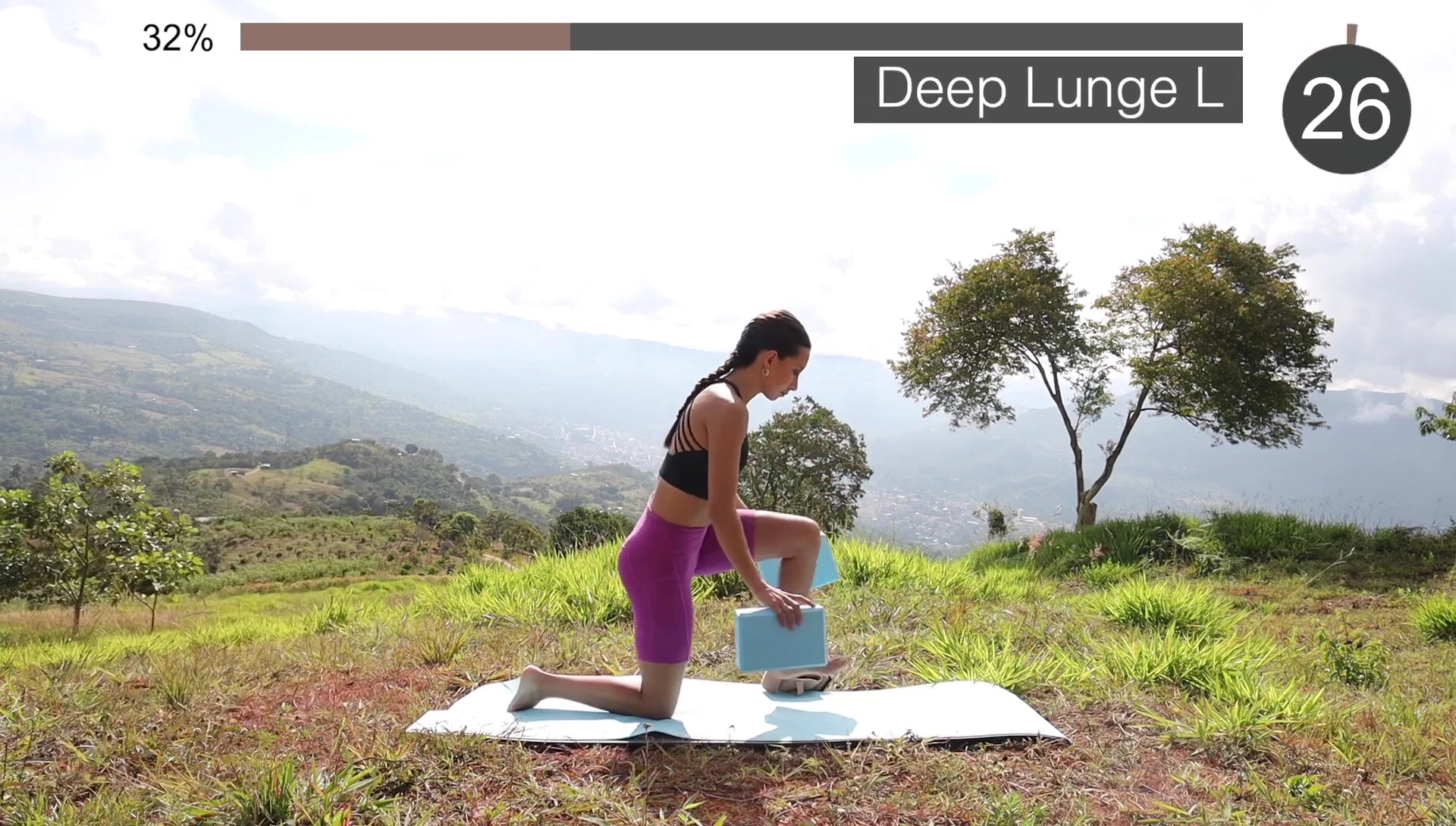 Runner's lunge on the opposite leg.