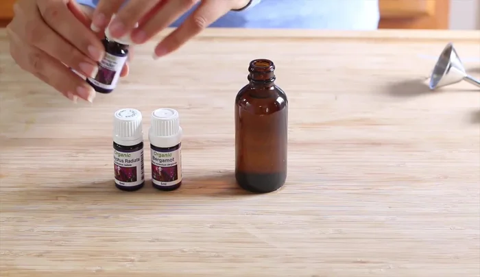 Blend 4: Lavender, Eucalyptus & Bergamot - Add 10 drops of Lavender, 6 drops of Eucalyptus, and 8 drops of Bergamot essential oils.