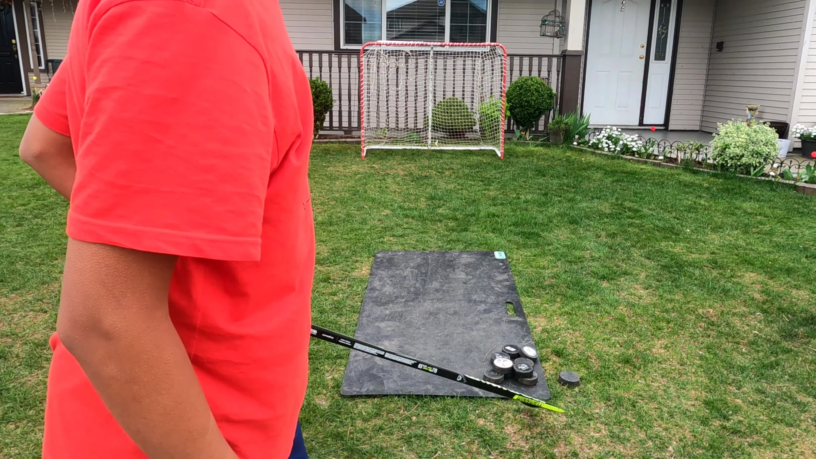 Player practicing stickhandling with the Winnwell Q5 stick.