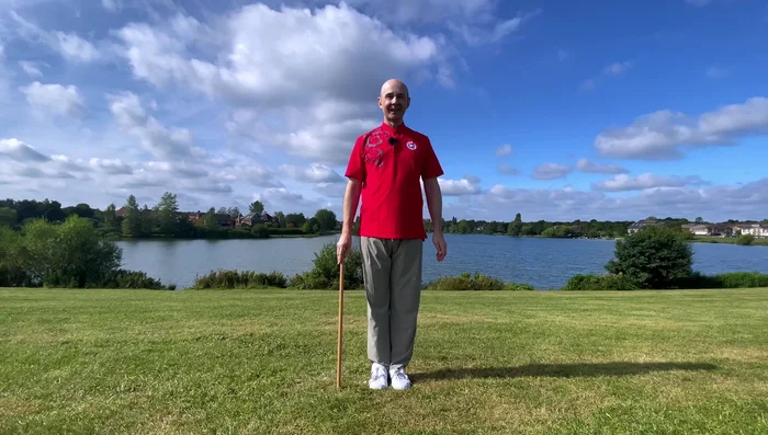 Stick steps down and step gently back in