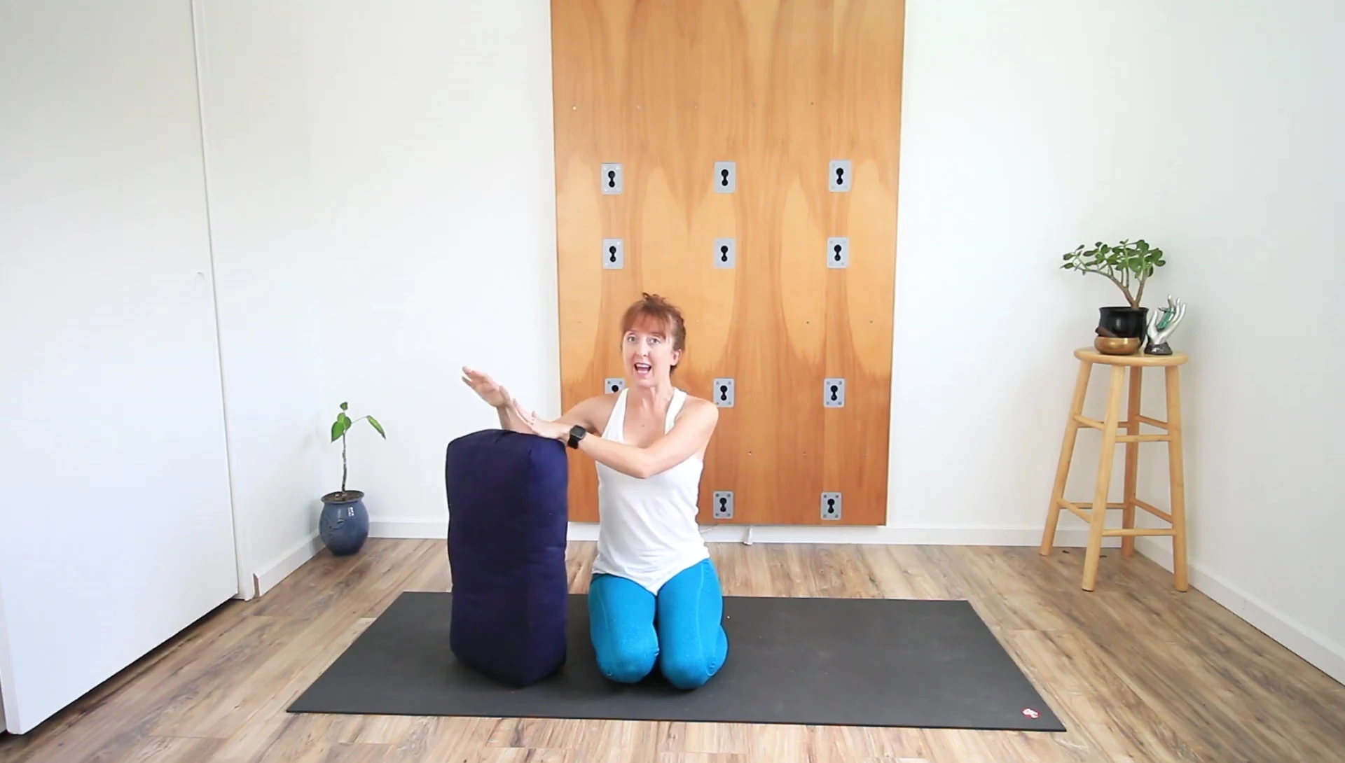 A yoga bolster