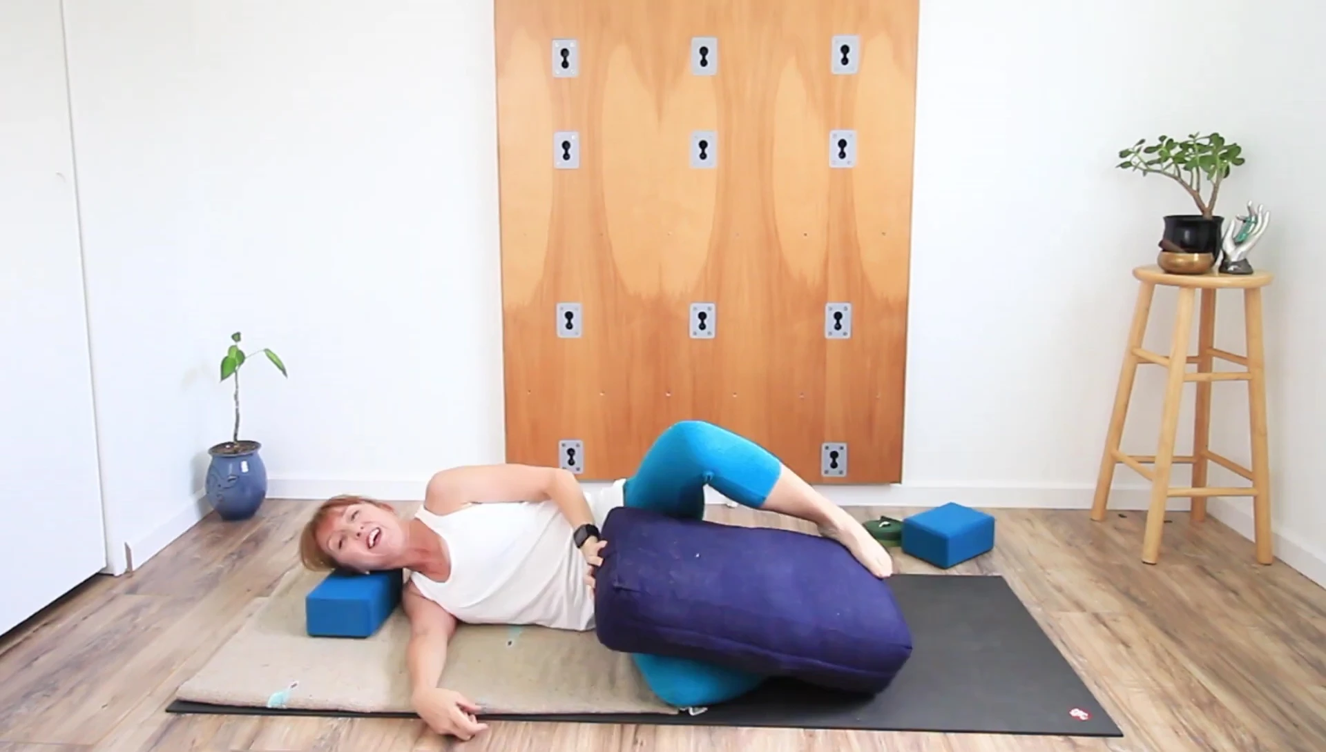 Using a bolster for restorative yoga