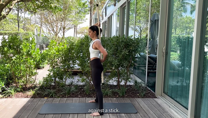 Hinge forward, maintaining those three points of contact.