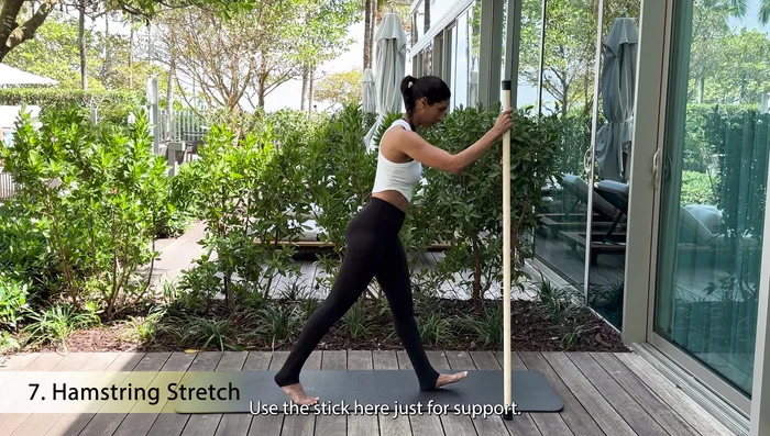 Rock back and forth, flexing and pointing your feet.