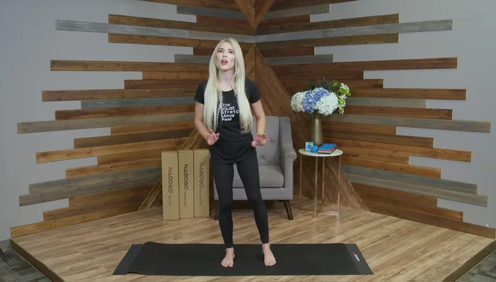 Start by removing your shoes and socks and standing on the Neboso mat.