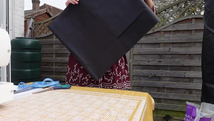 Pin or clip the overlapped edges together.