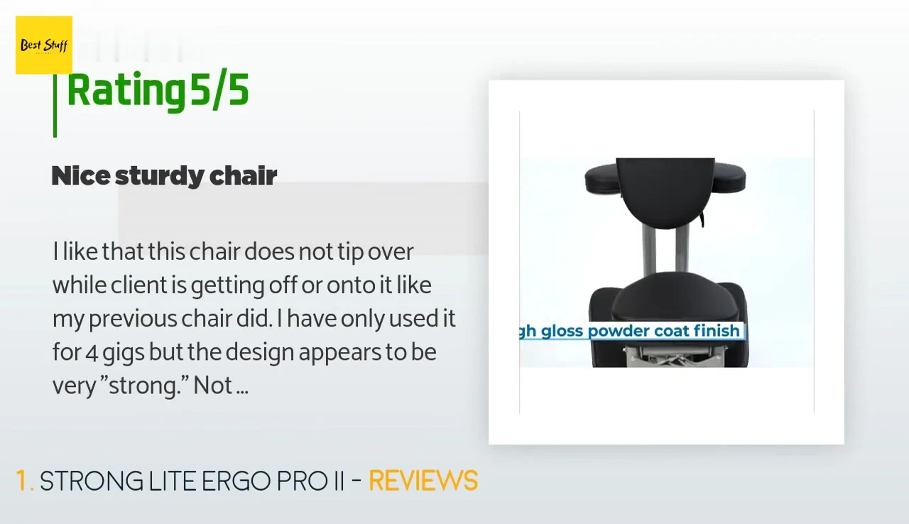 Customer testimonial about chair stability