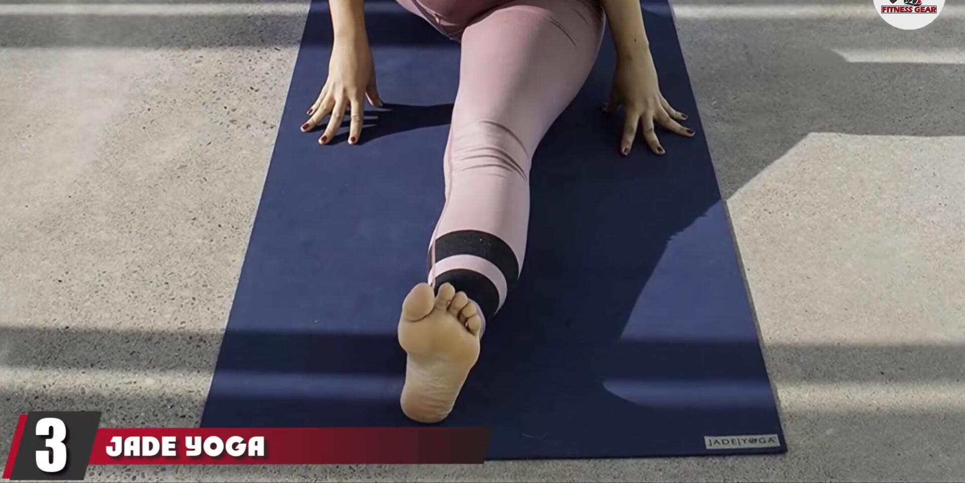 Jade Yoga Harmony Mat highlighting its natural rubber construction.