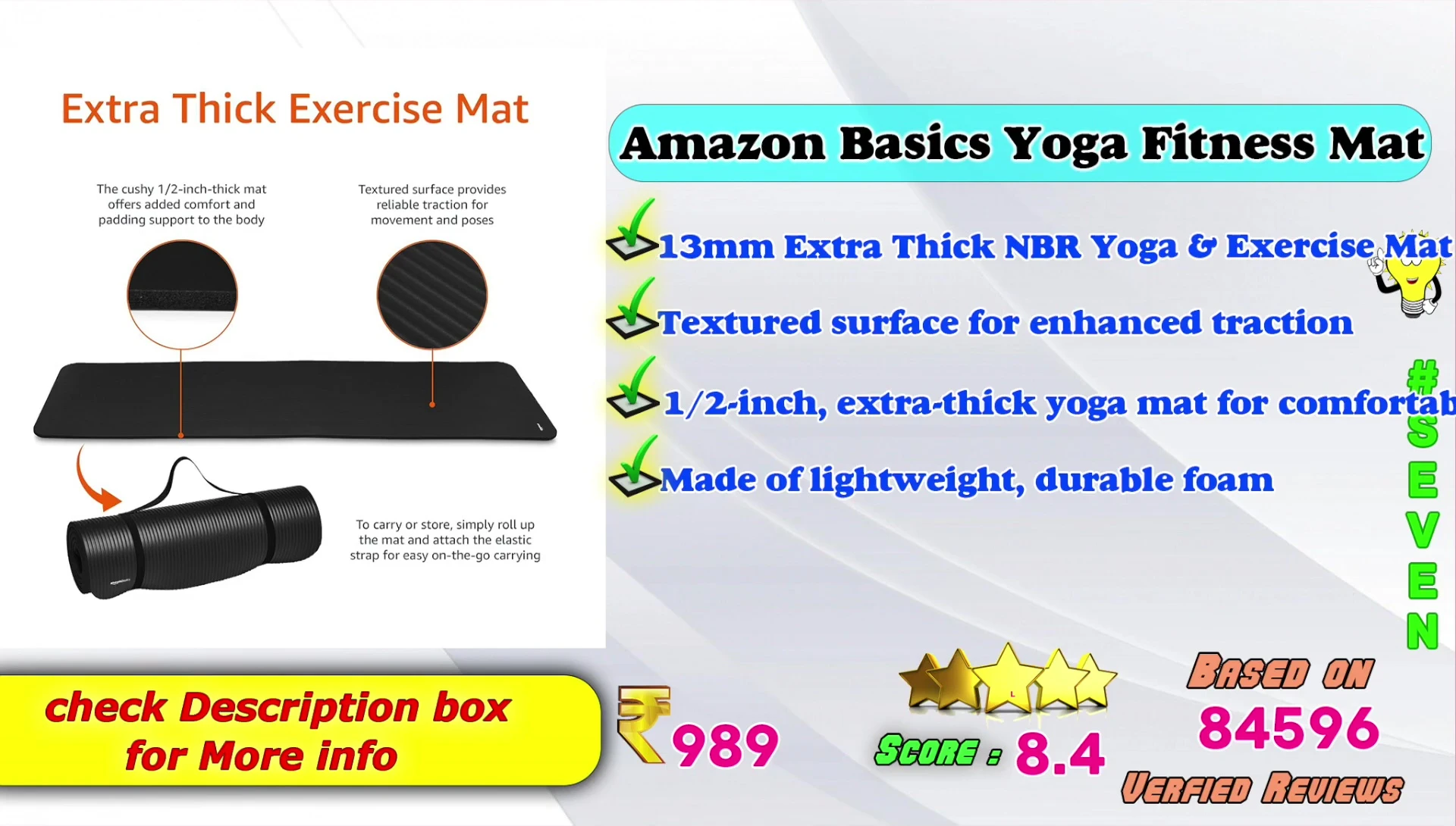 Amazon Basics Yoga Mat showcased