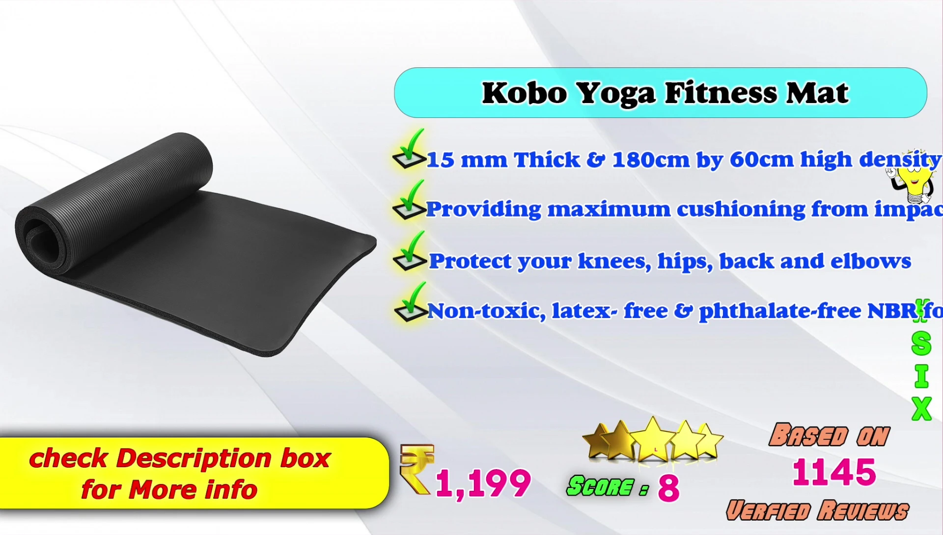 Life Yoga Fitness True Alignment Mat with strap