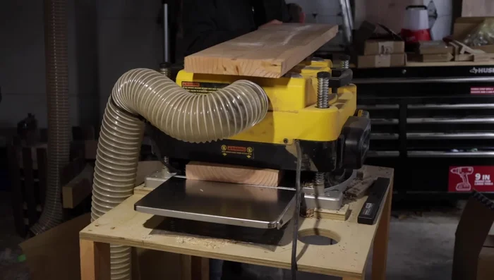 Square off the ends of the laminated board to achieve a final length of 36 inches.