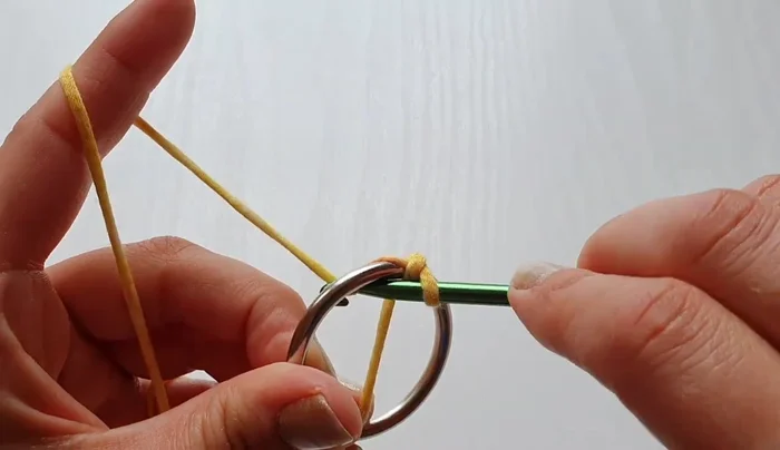 Continue single crocheting around the ring until you have a nice, even circle. Slip stitch to join and fasten off.